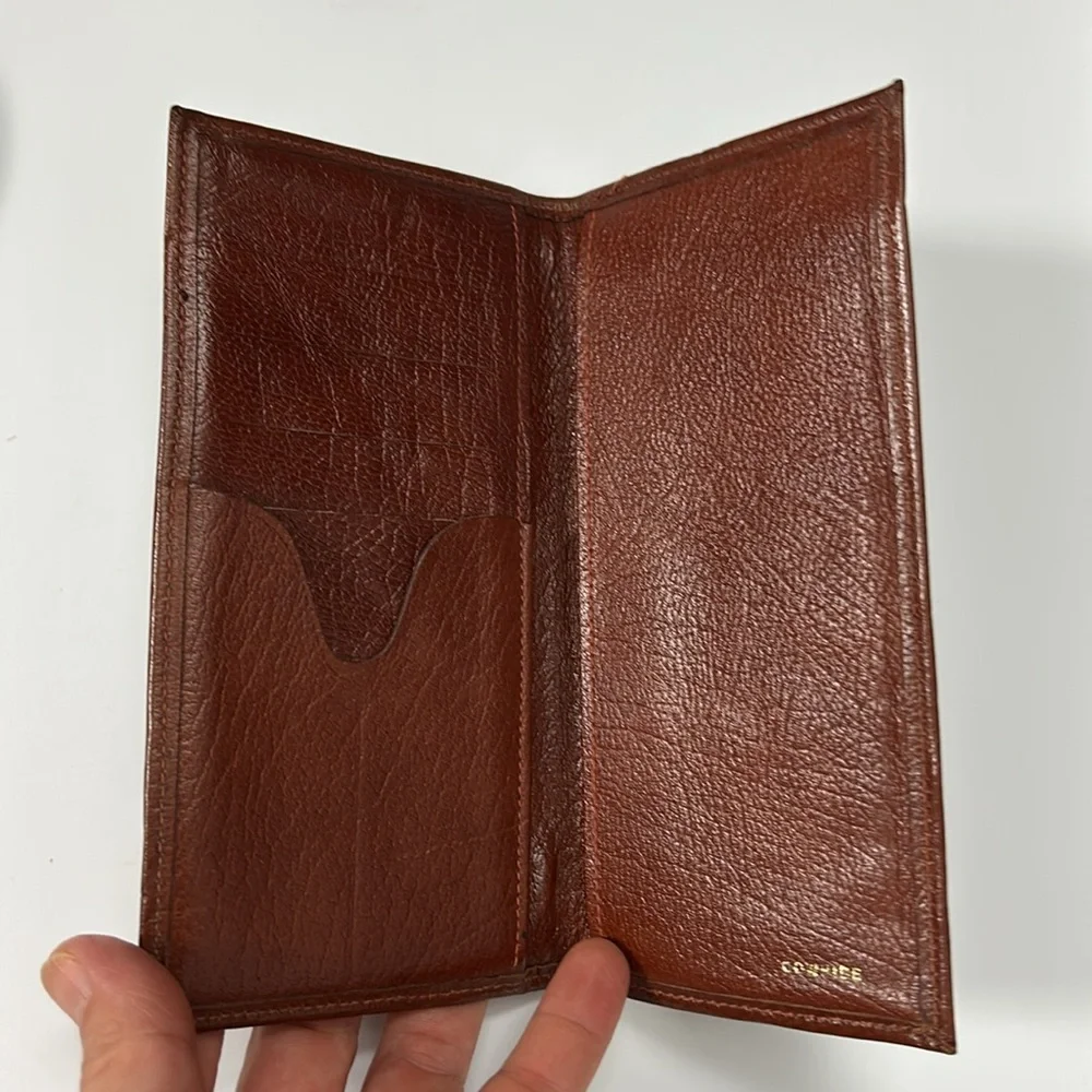 Cowhide Bifold Slim Leather Wallet with credit card and money pockets unisex